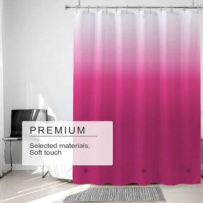 Red Shower Curtain Liner, 4G PEVA Shower Liner, Plastic Peva Waterproof Shower Curtains, 72x72 inch with Grommet Holes 3 Magnetic Weights