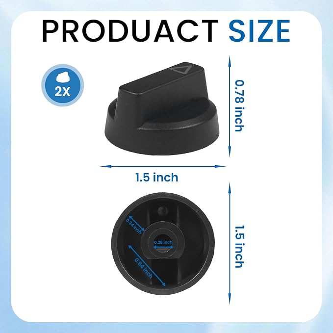 Replacement Knob for Luxe Bidet Neo 120 & Neo 185, Black | Durable Bidet Toilet Parts, With Symbols, Easy Install