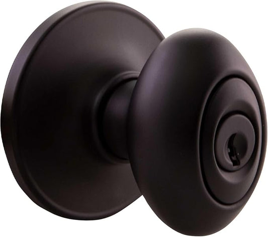Design House 779199 Egg Keyed Entry Door Knob Matte Black