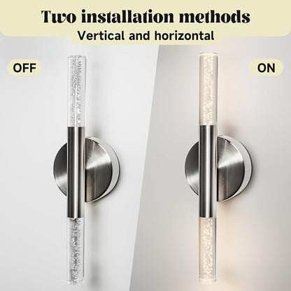 LED Bathroom Vanity Lights,16 inch Bathroom Light Fixtures Over Mirror,3000K Natural Warm Light, ETL＆UL Listed, Modern Wall Sconce for Bedroom,Living Room,Hallway,Brushed Nickel
