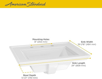 American Standard 1203008.020 Town Square S Countertop Sink, 8-inch Centers, White