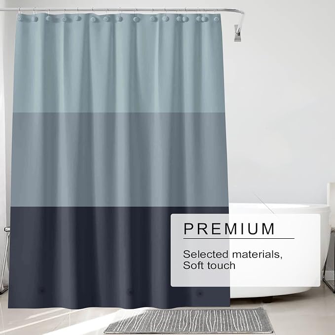 TIKABC Shower Curtain Liner, 4G PEVA Shower Liner, Plastic Peva Waterproof Shower Curtains, 72x72 inch with Grommet Holes 3 Magnetic Weights