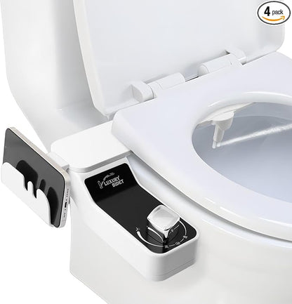 Bidet Attachment for Toilet with Filters, Non-Electric Self Cleaning Dual Nozzle for Bidet Toilet Seat, Adjustable Water Pressure Nozzle(COLOR:white)