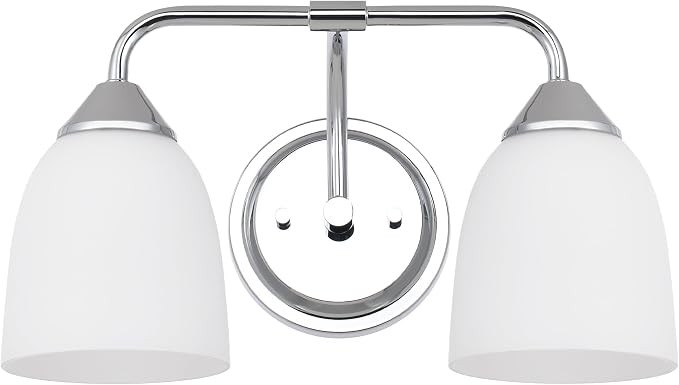 Chrome 2-Light Traditional Bathroom Vanity Light Fixtures Over Mirror, Modern Vanity Lights for Living Room, Standard E26 Base, Chrome
