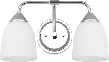 Chrome 2-Light Traditional Bathroom Vanity Light Fixtures Over Mirror, Modern Vanity Lights for Living Room, Standard E26 Base, Chrome