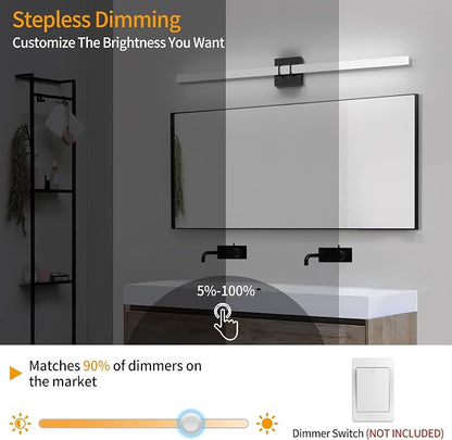 Modern Black Vanity Light Bar 40 Inch, 30W 5CCT Dimmable Bathroom Light Fixtures LED Wall Lighting Fixture