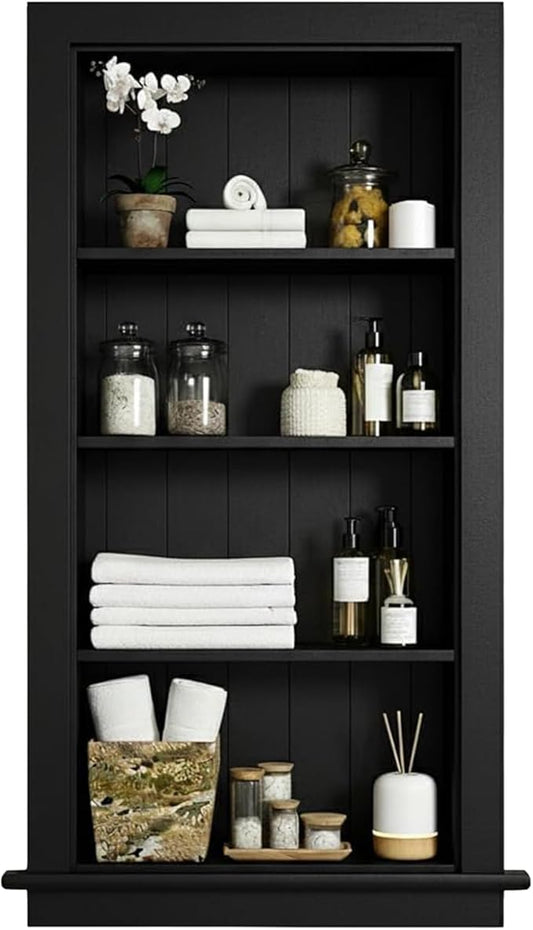 Houseables Recessed Medicine Cabinet, Recessed Wall Niche, in Wall Medicine Cabinet, Bathroom Niche, Insert for Drywall, Between Studs Shelf Replacement, Without Mirror, No Mirror, 14x36 ID, 17x38 OD