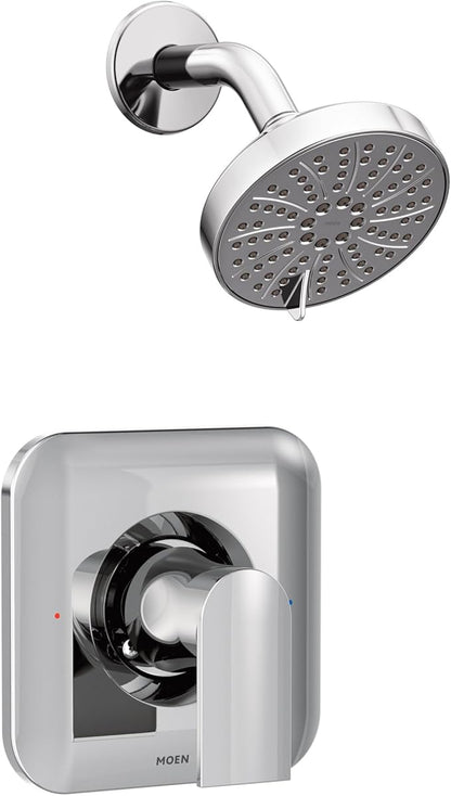 Moen Genta LX Pressure Balancing Eco-Performance Modern Shower Trim with Showerhead and Lever Handle, Posi-Temp Valve Required, Chrome, T2472EP