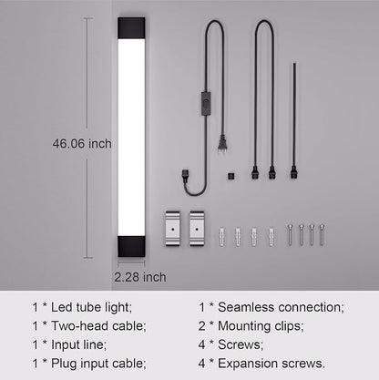 Plug in Light 4FT 5000K Linkable LED Tube Shop Closet Under-Cabinet Utility Lights, IP66 Waterproof, Overhead Ceiling Workbench Light, LED Light Bar for Room Office Garage Shop Bathroom | Overhead Ceiling Lighting Utility Workbench Light, Triproof LED ...