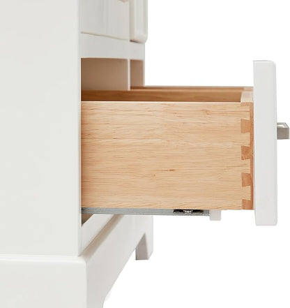 ARIEL Stafford 60-inch Bathroom Vanity with Sink,Solid Wood, 1.5-inch Carrara White Quartz Countertop & Backsplash, Double Rectangular Porcelain Sink, 4 Soft Closing Doors, 6 Dovetail Drawers, Grey