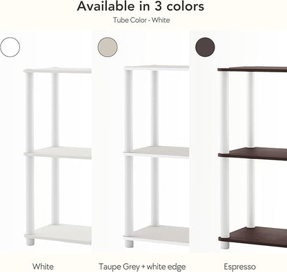 Homes: Inside + Out Apexa Modern 4-Tier Narrow Shelving Units, Collectibles Display Shelves, Easy Assembly Standing Shelf, Home Storage Organizer for Living Room, Bedroom, Office, Taupe Grey