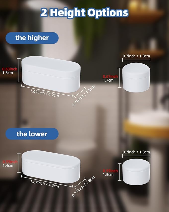 Hibbent 10 pieces Toilet Seat Bumpers for Bidet Attachment, Strong Adhesive with 2 Thickness TPE Pads(2 Heights), Universal Buffer Toilet Lid Rubber Bumpers, White
