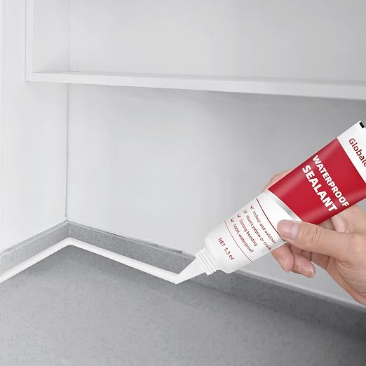 Advanced Silicone Caulk for Kitchen & Bathroom Waterproof Silicone Sealant | for Interior and Exterior Use, Stronger Adhesion Shrink & Crack Proof - 5.3 oz White