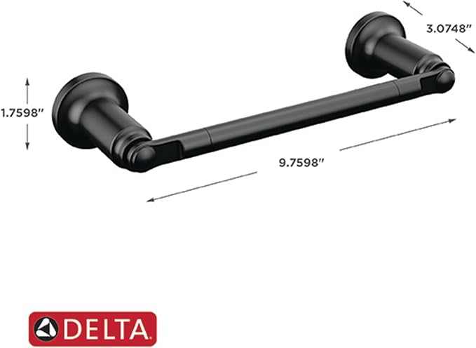 Delta Saylor 2-Piece Bathroom Set with 8 in. Hand Towel Holder and Toilet Paper Holder | Matte Black Bathroom Accessories | Bathroom Hardware Set
