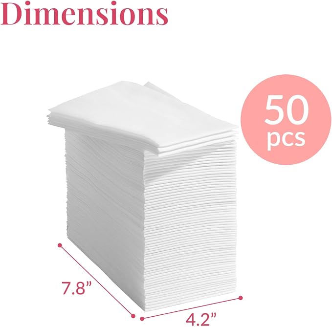 Prestee 50-Pack Paper Towels - 7.8 x 4.25 Inch Soft Linen Feel Paper Napkins - Durable and Absorbent Hand Towels for Bathroom - Disposable Table Napkins for Weddings, Dinners, Christmas, Thanksgiving