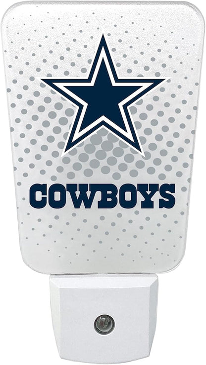 Party Animal NFL Team LED Night Light, Dallas Cowboys | Energy-efficient LED light with auto-sensor & 3 light settings; Slim 5-inch design fits standard outlets for indoor use