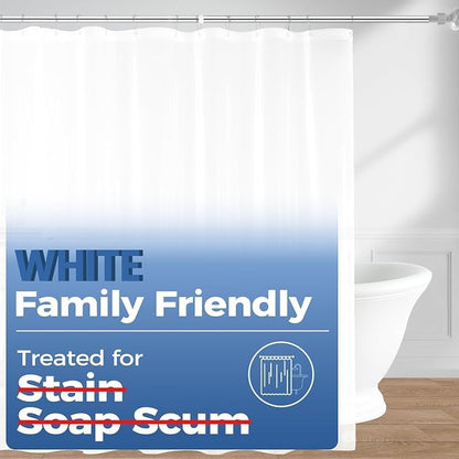 downluxe Shower Curtain Liner, PEVA Plastic Shower Liner with 3 Magnets, 72" x 72" Waterproof Bathroom Curtain, EVA White, 1 Pack