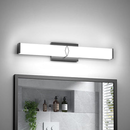 LED Bathroom Vanity Light,24inch Dimmable,25W 2700LM,5CCT,ETL,BK | Integrated LED Modern Bathroom Light Fixtures,Matte Black Vanity Lighting Fixture Over Mirror,Wall Lights,ETL Certified