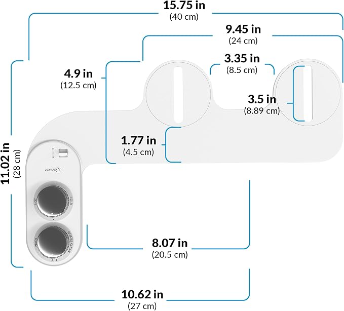 CLEAR REAR Bidet Attachment for Toilet Seat - Non-Electric with Self Cleaning Nozzle, Leak Proof Connectors, Adjustable Water Spray, Rear & Feminine Wash - Hygienic Bathroom Upgrades