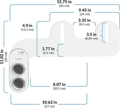 CLEAR REAR Bidet Attachment for Toilet Seat - Non-Electric with Self Cleaning Nozzle, Leak Proof Connectors, Adjustable Water Spray, Rear & Feminine Wash - Hygienic Bathroom Upgrades