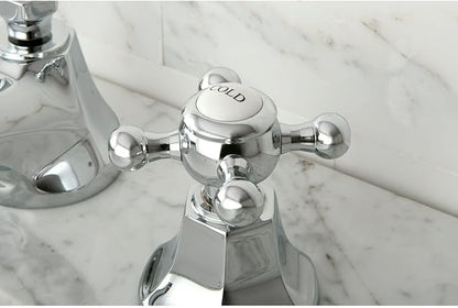 Kingston Brass KS4469BX Metropolitan Widespread Lavatory Faucet with Metal Cross Handle, Brushed Nickel and Polished Brass
