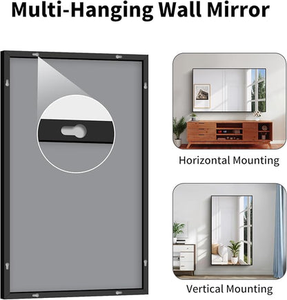 Koonmi Black Bathroom Mirror for Over Sink,Metal Framed 36"x60" Wall Mirror