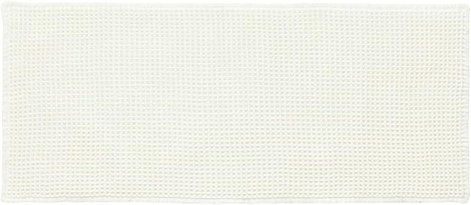 TYUU Cream White Waffle Runner Rug Bathroom, Long Boho Bath Mat, 72x24 | Super Absorbent Quick Dry Bath Rug, Non-Slip Backing, Soft Waffle Washable Farmhouse Bathroom Mats, Tub, Shower & Home Decor
