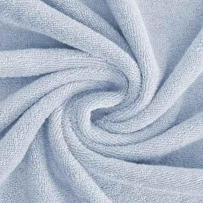 Feather & Stitch 100% Cotton 625 GSM Bath Towel Set of 6, Ultra Soft Highly Absorbent 2 Bath Towels, 2 Hand Towels & 2 Washcloth - Luxury Quick Dry Shower Towels (Sky Blue)
