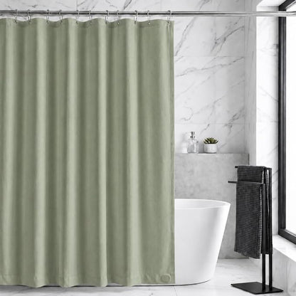 Waterproof Fabric Shower Curtain Liner, TPU Coated, PEVA-Free & Odorless, Hotel Quality, 3 Magnets, Rust-Proof Metal Grommets, Machine Washable, Sage Green, 72x72 Inch