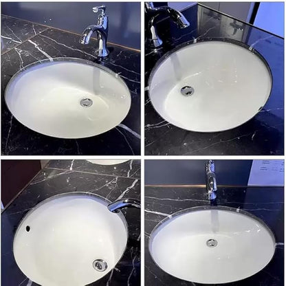 18"x15" Oval Shape Undermount Bathroom Vessel Sink, Ceramic White Vanity Top Sink with Overflow
