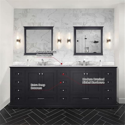 Dukes 84 in. W x 22 in. D Espresso Double Bath Vanity