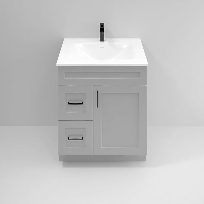 La Royal 30" Sink Base Bathroom Vanity with Drawer Light Grey Shaker Ready-to Assemble Cabinet
