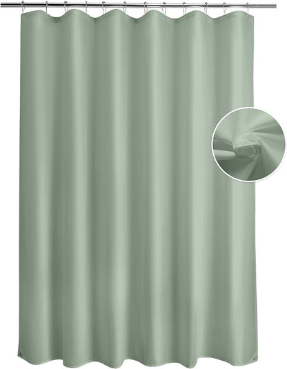 Titanker Waterproof Shower Curtain Liner Fabric, Sage Green Shower Curtain Liner with Magnets, Cloth Shower Liner Soft, Lightweight, Machine Washable, 70 x 72 Inches