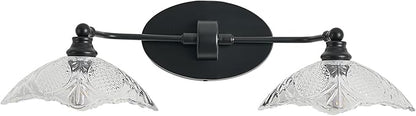 22.83-inch Black Bathroom Mirror Light Fixture， 2-Light E12 Sockets ，Vanity Lights ，Modern Minimalist Makeup Mirror Light Bathroom Vanity Light Fixtures(Bulb not Included)