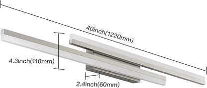 PRESDE 48 Inch Bathroom Light Fixtures Brushed Nickel Vanity Light Bar LED Modern Bath Wall Lighting Over Mirror