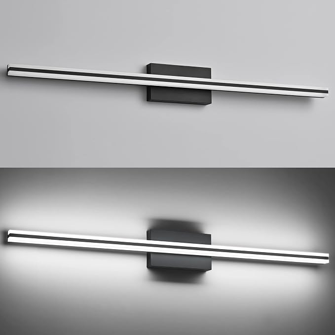 SOLFART Bathroom Vanity Lights Over Mirror 25W Dimmable LED Lights for Bathroom Matte Black 40 Inch Wall Lights