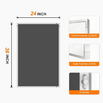 Bathroom Vanity Mirror for Wall 2Pack 36"x24" Bathroom Mirror for Over Sink | HD Shatterproof Glass, Rectangular Metal Frame, Horizontally or Vertically, Mirror for Bathroom, Living Room, Entryway,Silver