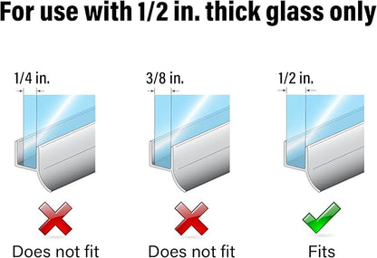 Prime-Line M 6268 Frameless Shower Door Bottom Seal for 1/2 in. Thick Glass Doors, Single Flap, 36 in., Clear Vinyl (Single Pack)