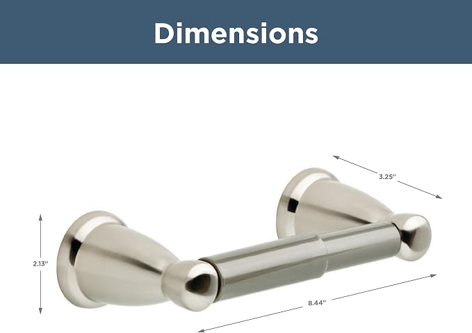 Franklin Brass Kinla (1-Pack) Toilet Paper Holder Satin Nickel Tissue Roll Holder for Bathroom Organization and Storage Spring-Loaded Toilet Tissue Holder Wall Bathroom Accessories KIN50-SN1