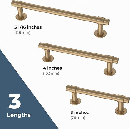 Franklin Brass Francisco (5-Pack) Cabinet Handles 3" Hole Center Pulls | Champagne Bronze Hardware Kitchen Door, Drawers, Dressers, Furniture P29520Z-CZ-B1