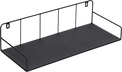 Honey-Can-Do Floating Shelves for Wall, Geometric Style Decor Shelf for Bathroom Bedroom Living Room Kitchen Office, Black