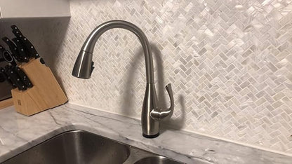 Art3d 6-Pack White Mother of Pearl MOP Shell Tile for Shower Wall, 12" x 12" Natural White Herringbone