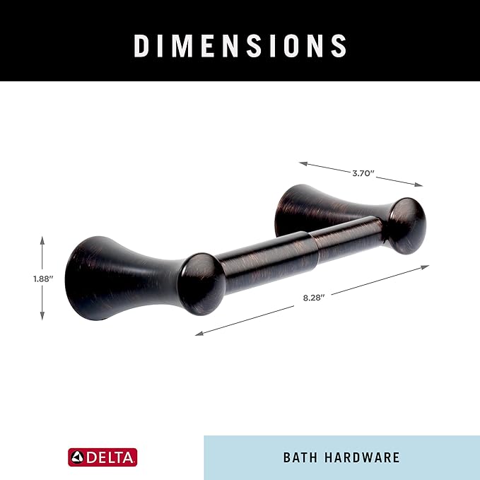 Delta Lahara (1-Pack) Toilet Paper Holder Venetian Bronze Tissue Roll Holder for Bathroom Organization and Storage Spring Loaded Toilet Tissue Holder Wall Bathroom Accessories D73850-RB