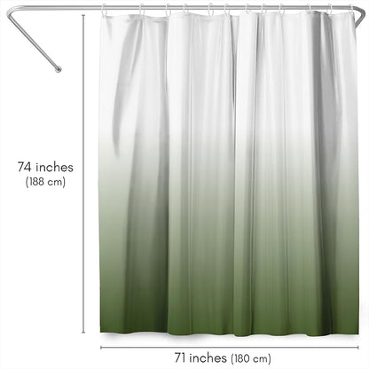 Americanflat 71x74 Sage Green Ombre Shower Curtain - Water-Resistant Long Shower Curtain with Durable Grommets and 12 Hooks - 100% Polyester