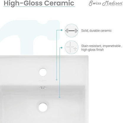 Swiss Madison SM-WS319 Claire Compact Ceramic Wall Hung Sink