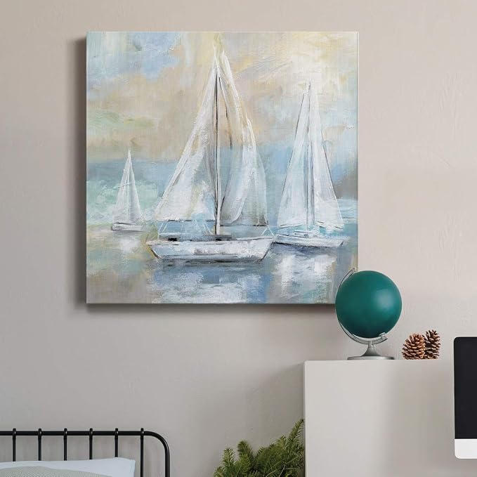 Renditions Gallery Sail Away Wall Art, Premium Gallery Wrapped Canvas Decor, Ready to Hang, 24 in H x 24 in W, Made in America Print