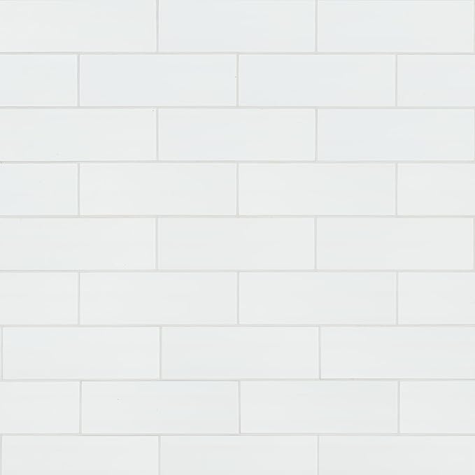 MSI White Glossy Ceramic Subway Tile - Bathroom, Kitchen Backsplash, Accent Wall, Shower - Sample