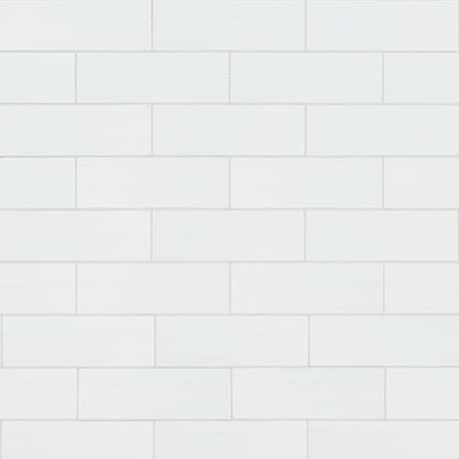 MSI White Glossy Ceramic Subway Tile - Bathroom, Kitchen Backsplash, Accent Wall, Shower - Sample