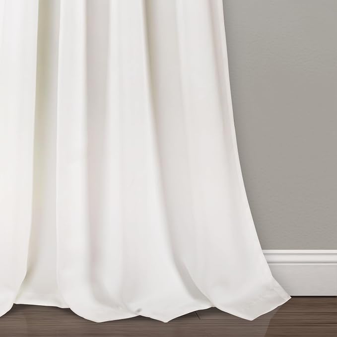 Lush Decor Weeping Flower Light Filtering Window Curtain Panels, Pair, 52"W x 84"L + 2" Header, Blush & Gray - Charming Modern Floral Curtains for Living Room, Dining Room, & Bedroom