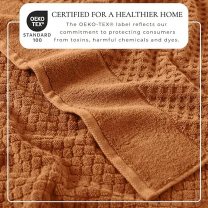Great Bay Home Bath Towels - 100% Cotton 4 Pack 54x27 Bath Towel Set - Absorbent, Durable, Quick-Dry Towels for Bathroom (Copper)